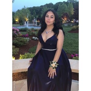 Safire blue evening gown